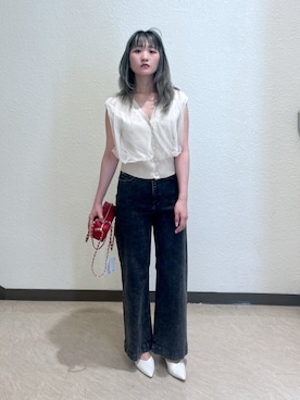 「FREE'S MART（フリーズマート）のアイテム（パンプス）」を使った、17mfmさん（レディース・158cm）の夏コーディネート