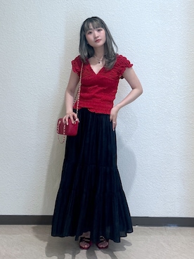 「アイテム（スカート）」を使った、17mfmさん（レディース・158cm）の夏コーディネート