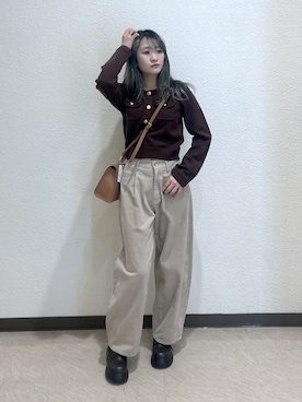 「FREE'S MART（フリーズマート）のアイテム（トートバッグ）」を使った、17mfmさん（レディース・158cm）の秋コーディネート