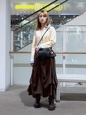 「FREE'S MART（フリーズマート）のアイテム（バッグ）」を使った、17mfmさん（レディース・158cm）の秋コーディネート
