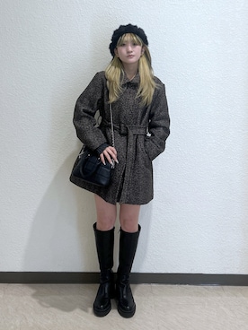 「FREE'S MART（フリーズマート）のアイテム（帽子）」を使った、17mfmさん（レディース・158cm）の冬コーディネート