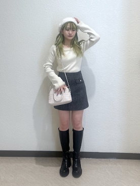 「アイテム（ハンチング/ベレー帽）」を使った、17mfmさん（レディース・158cm）の秋コーディネート