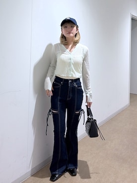 「FREE'S MART（フリーズマート）のアイテム（帽子）」を使った、17mfmさん（レディース・158cm）の夏コーディネート