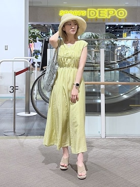 「FREE'S MART（フリーズマート）のアイテム（帽子）」を使った、17mfmさん（レディース・158cm）の夏コーディネート
