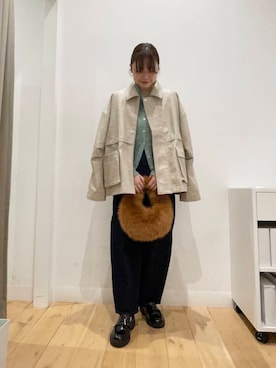 「アイテム（カバーオール）」を使った、おはねさん（レディース・168cm）の秋コーディネート