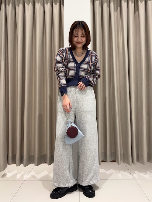 セール】モヘアチェッククロップドカーディガン（カーディガン