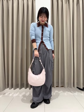 「春カラー」｜「アイテム（カーゴパンツ）」を使った、おはねさん（レディース・168cm）の春コーディネート