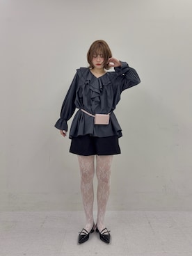 「SENSE OF PLACE by URBAN RESEARCH(センスオブプレイスバイアーバンリサーチ)のウエストポーチツキベルト(ベルト、ピンク系)」を使った、おはねさん(レディース・168cm)の秋コーディネート