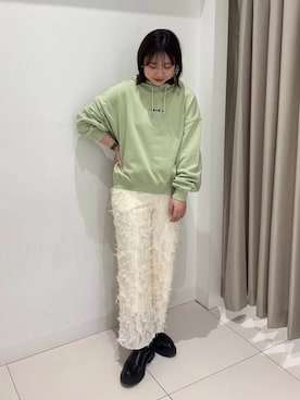 「SENSE OF PLACE by URBAN RESEARCH（センスオブプレイスバイアーバンリサーチ）のフリンジイージーパンツ（その他パンツ）」を使った、おはねさん（レディース・168cm）の冬コーディネート