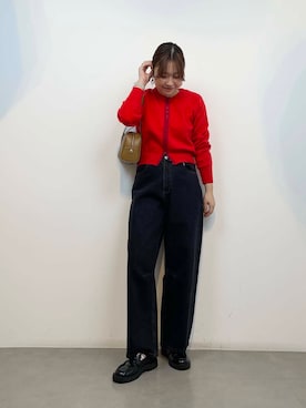 「カーブデニム」｜おはねさん（レディース・168cm）の秋コーディネート