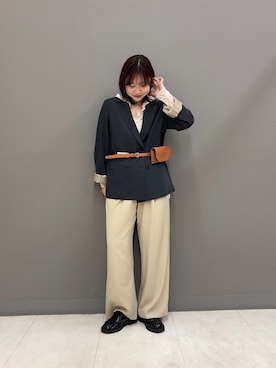 「SENSE OF PLACE by URBAN RESEARCH（センスオブプレイスバイアーバンリサーチ）の『洗濯可』フーディレースカットトップ（その他トップス、ホワイト系）」を使った、おはねさん（レディース・168cm）の春コーディネート