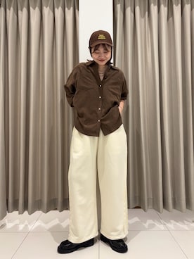 「アイテム（キャップ）」を使った、おはねさん（骨格ストレート・レディース・168cm）の秋コーディネート