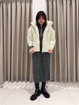 「ニット/セーター」｜「アイテム（その他アウター）」を使った、おはねさん（レディース・168cm）の秋コーディネート