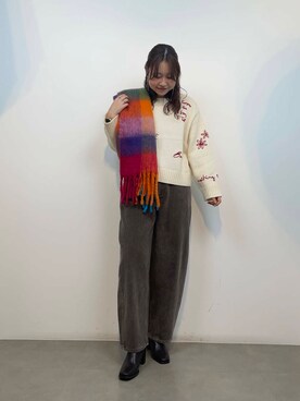 「カーブデニム」｜おはねさん（レディース・168cm）の秋コーディネート