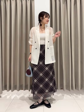 「SENSE OF PLACE by URBAN RESEARCH（センスオブプレイスバイアーバンリサーチ）のアイテム（テーラードジャケット）」を使った、おはねさん（レディース・168cm）の夏コーディネート