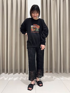 「イエベ」｜「アイテム（スウェット）」を使った、おはねさん（レディース・168cm）の春コーディネート