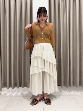 「SENSE OF PLACE by URBAN RESEARCH（センスオブプレイスバイアーバンリサーチ）のアイテム（スカート）」を使った、おはねさん（レディース・168cm）の夏コーディネート