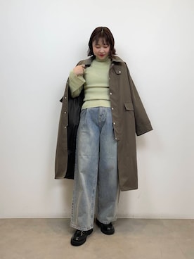 「アイテム（ステンカラーコート）」を使った、おはねさん（レディース・168cm）の秋コーディネート
