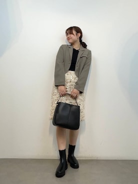 「RODE SKO（ロデスコ）のワンハンドル3WAYバッグ（ハンドバッグ）」を使った、おはねさん（レディース・168cm）の秋コーディネート