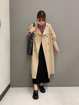 「アイテム（トレンチコート）」を使った、おはねさん（レディース・168cm）の秋コーディネート