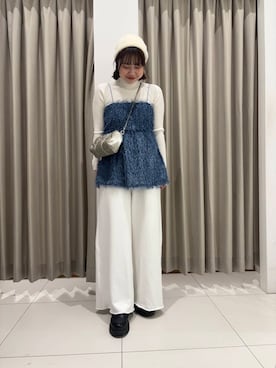 「SMELLY（スメリー）のシャギービーニー（ニットキャップ/ビーニー）」を使った、おはねさん（レディース・168cm）の秋コーディネート