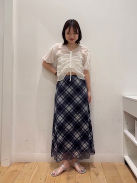 「アイテム（スカート）」を使った、おはねさん（レディース・168cm）の夏コーディネート