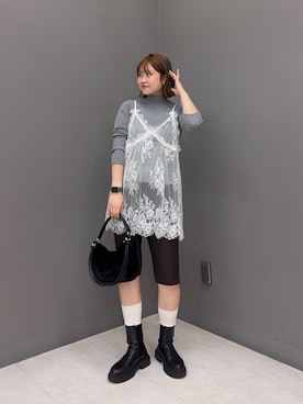 「SENSE OF PLACE by URBAN RESEARCH(センスオブプレイスバイアーバンリサーチ)のストレッチカプリパンツ(その他パンツ、ブラウン系)」を使った、おはねさん(レディース・168cm)の秋コーディネート