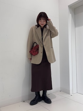 「アイテム（ワンピース/ドレス）」を使った、おはねさん（レディース・168cm）の冬コーディネート