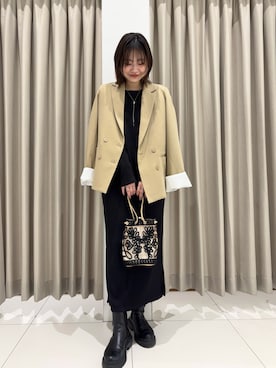 「SENSE OF PLACE by URBAN RESEARCH（センスオブプレイスバイアーバンリサーチ）のアイテム（テーラードジャケット）」を使った、おはねさん（レディース・168cm）の冬コーディネート