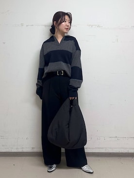 「新作」｜「アイテム（ローファー）」を使った、AZUさん（レディース・164cm）の秋コーディネート