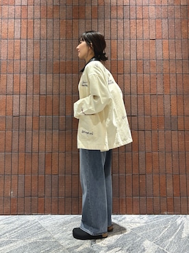 「アイテム（カバーオール、ベージュ系）」を使った、rieさん（レディース・164cm）の秋コーディネート