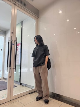 「ITTI（イッチ）のアイテム」を使った、アライさん（メンズ・180cm）の春コーディネート