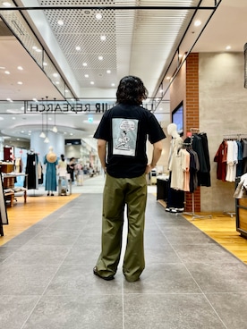 「semoh（セモー）のアイテム（トップス）」を使った、アライさん（メンズ・181cm）の夏コーディネート