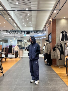 「アイテム（ダウンベスト）」を使った、アライさん（メンズ・180cm）の秋コーディネート