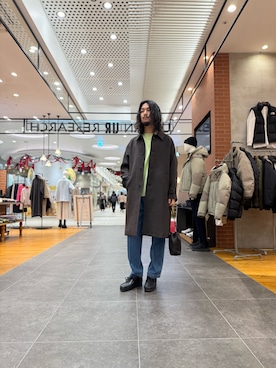 「URBAN RESEARCH（アーバンリサーチ）のアイテム（ステンカラーコート）」を使った、アライさん（メンズ・180cm）の冬コーディネート