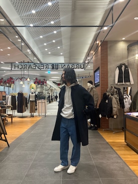 「URBAN RESEARCH（アーバンリサーチ）のアイテム（ステンカラーコート）」を使った、アライさん（メンズ・181cm）の秋コーディネート