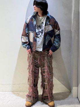 「アイテム（チェスターコート）」を使った、Desigual銀座STAFFさん（メンズ・180cm）の冬コーディネート