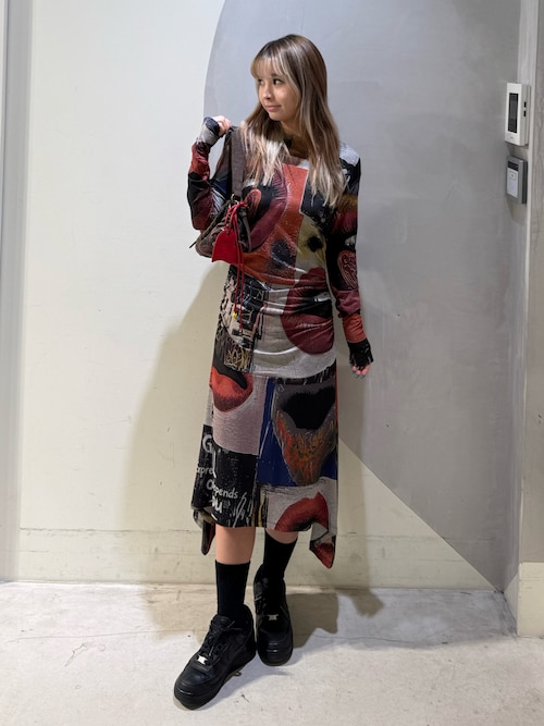 Desigual（デシグアル） ワンピース アートコラージュ ニット