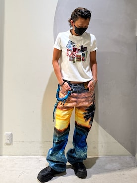 「アイテム（キーホルダー、ブルー系）」を使った、Desigual銀座STAFFさん（レディース・155cm）の秋コーディネート