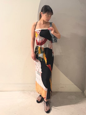 「Desigual（デシグアル）のアイテム（ワンピース/ドレス、ブラック系）」を使った、Desigual銀座STAFFさん（メンズ・178cm）の春コーディネート