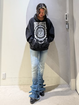 「フレアデニム」｜Desigual銀座STAFFさん（レディース・166cm）の秋コーディネート