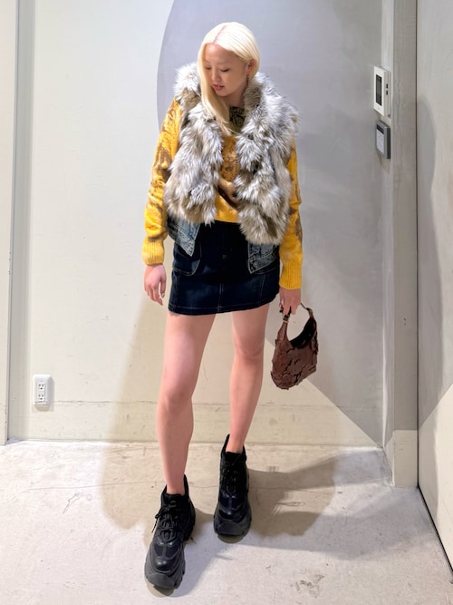 ファー×デニムトラッカーベスト Y2K（ベスト）｜Desigual（デシグアル