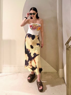 「Ray-Ban（レイバン）のアイテム」を使った、Desigual銀座STAFFさん（レディース・166cm）の夏コーディネート