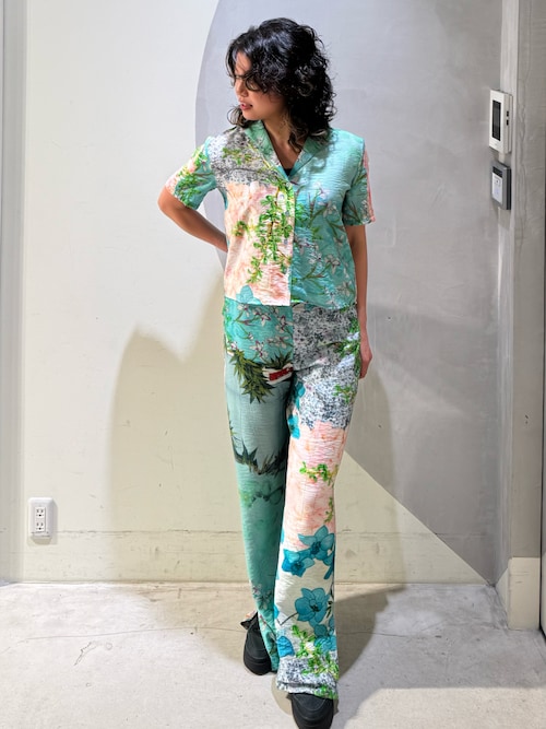 Desigual パンツ ボタニカルガーデン 花柄ワイドパンツ