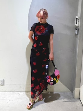 「Desigual（デシグアル）のアイテム（スカート）」を使った、Desigual銀座STAFFさん（レディース・165cm）の春コーディネート