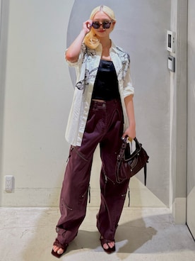 「アイテム（タンクトップ）」を使った、Desigual銀座STAFFさん（レディース・166cm）の秋コーディネート