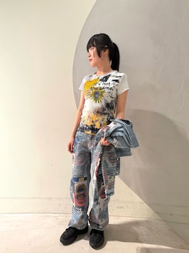 「Desigual（デシグアル）のアイテム」を使った、Desigual銀座STAFFさん（レディース・155cm）の夏コーディネート