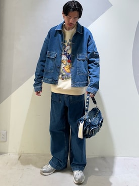 「Desigual（デシグアル）のアイテム（パンツ）」を使った、Desigual銀座STAFFさん（メンズ・178cm）の冬コーディネート