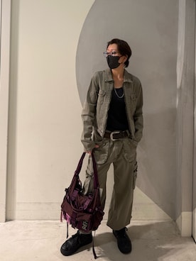 「Desigual（デシグアル）のアイテム（バッグ、レッド系）」を使った、Desigual銀座STAFFさん（メンズ・177cm）の夏コーディネート