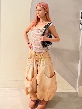 「Desigual（デシグアル）のアイテム（バッグ、ブラック系）」を使った、Desigual銀座STAFFさん（メンズ・178cm）の春コーディネート